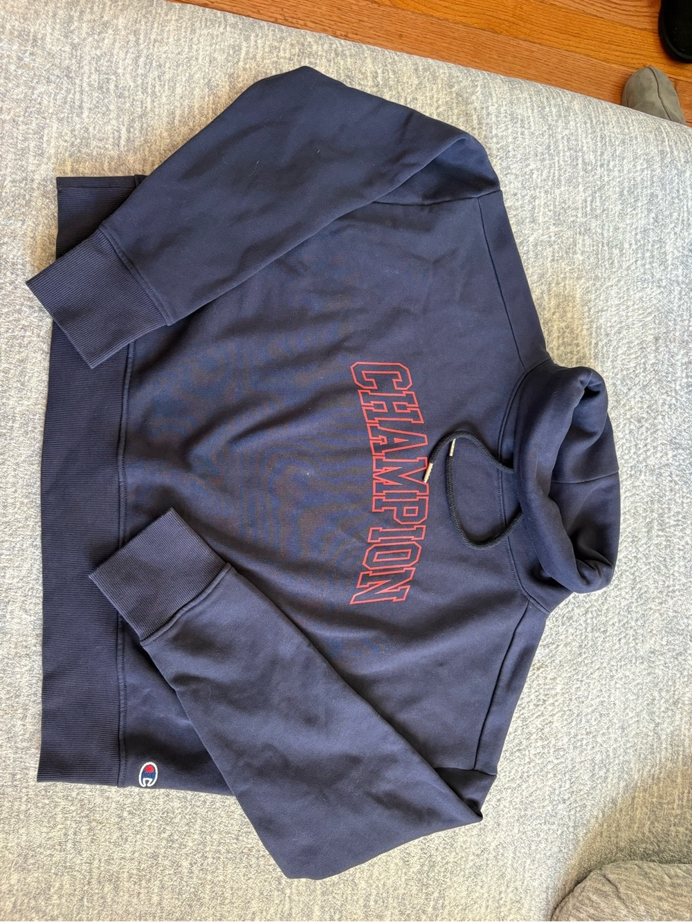 Champion Womans Navy Blue Turtleneck Sweatshirt - Champion Logo